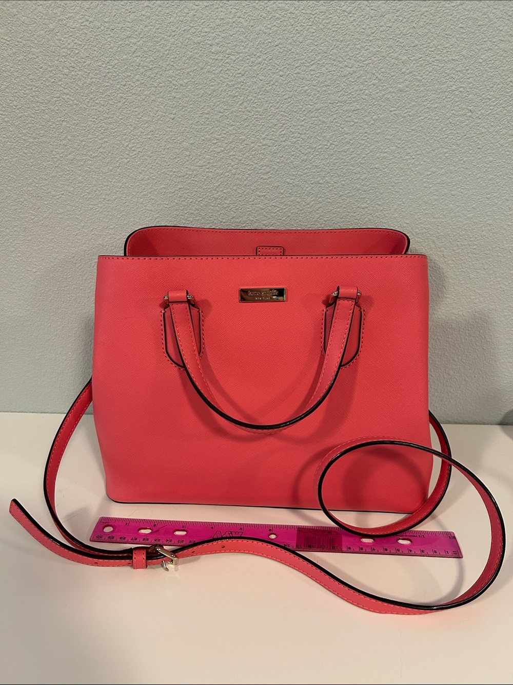 Pink Kate Spade Structured Tote Handbag with Detachable Strap